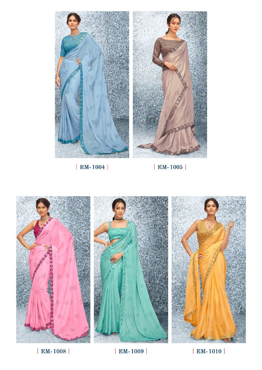 Stavan Emily Fancy Stylish Party Wear Chiffon Saree Collection